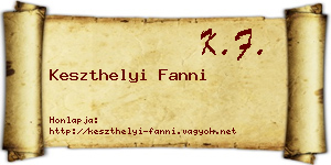 Keszthelyi Fanni névjegykártya